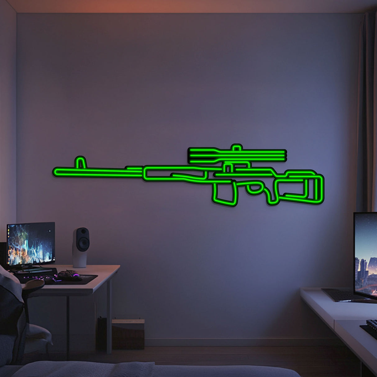 Dragunov Metal Neon Weapon Wall Art - NCN0068
