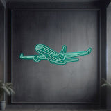 757-200 Angle Metal Neon Aircraft Wall Art - NCN0005