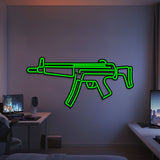 MP5 Metal Neon Weapon Wall Art - NCN0067