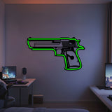 Desert Eagle Metal Neon Weapon Wall Art - NCN0066