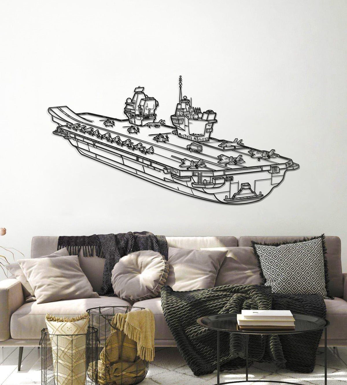 HMS Queen Elizabeth Metal Aircraft Carrier Wall Art - NCP0671
