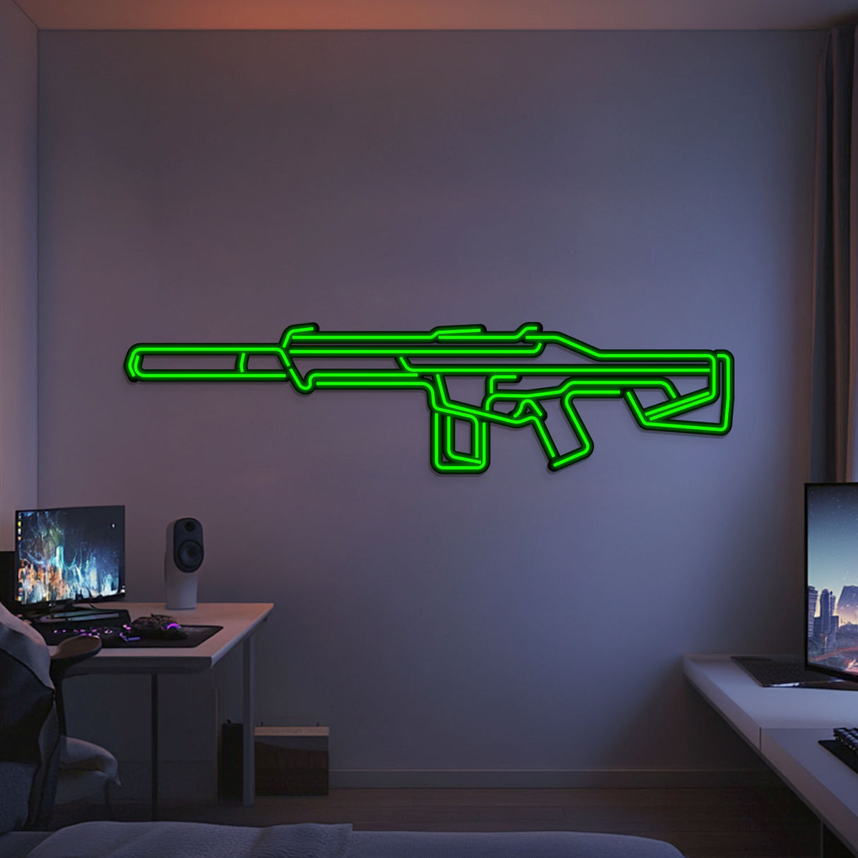Phantom Metal Neon Weapon Wall Art - NCN0070