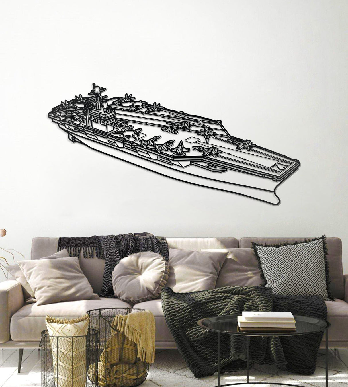 USS Gerald R. Ford Metal Aircraft Carrier Wall Art - NCP0672