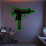 Uzi Metal Neon Weapon Wall Art - NCN0064