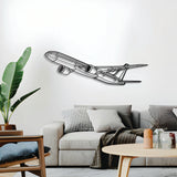 777‑9 silhouette wall decor – elevated 1 cm off the wall using spacers to create an eye‑catching 3D effect