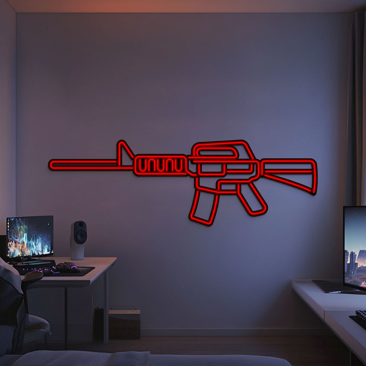 M4A1 Metal Neon Weapon Wall Art - NCN0062