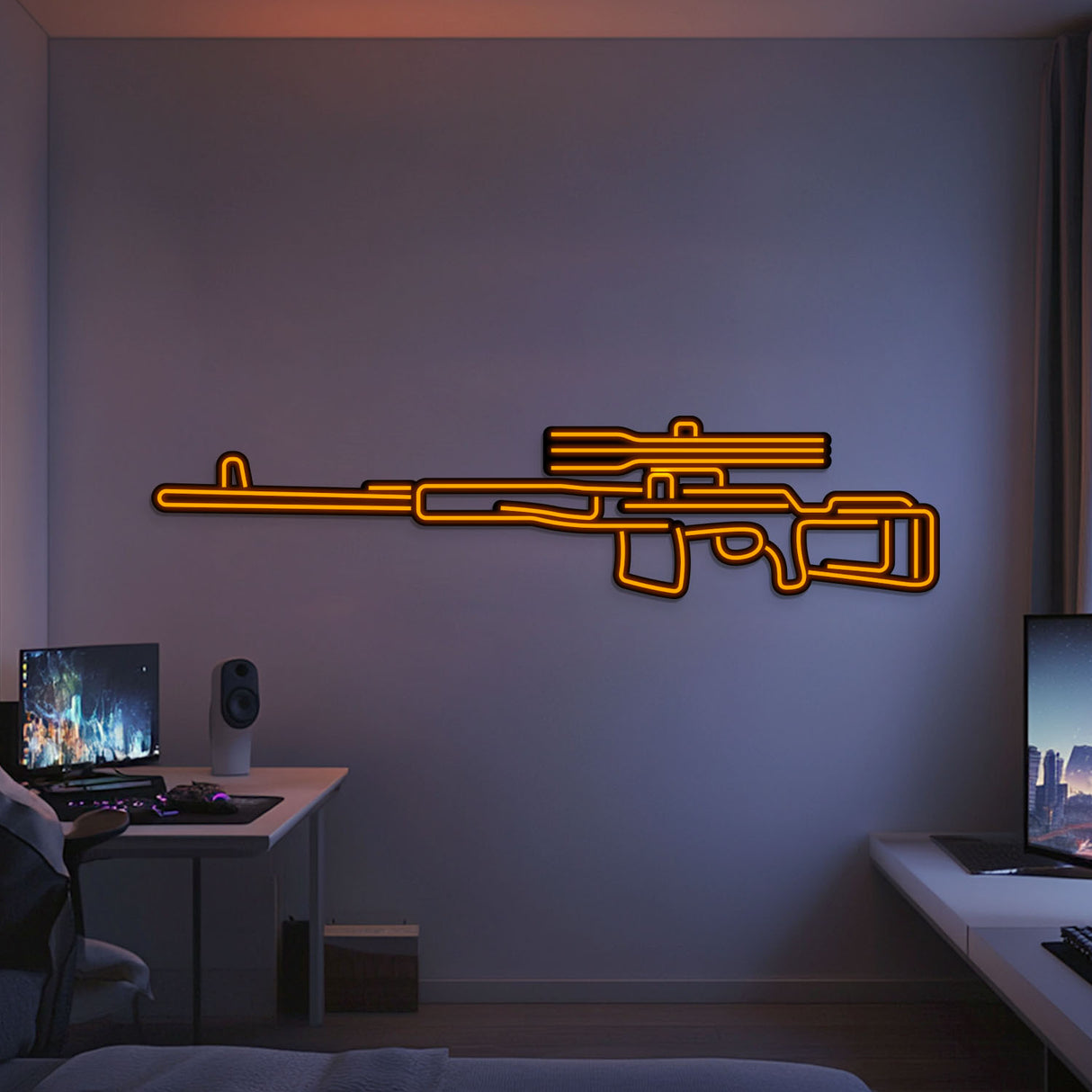 Dragunov Metal Neon Weapon Wall Art - NCN0068