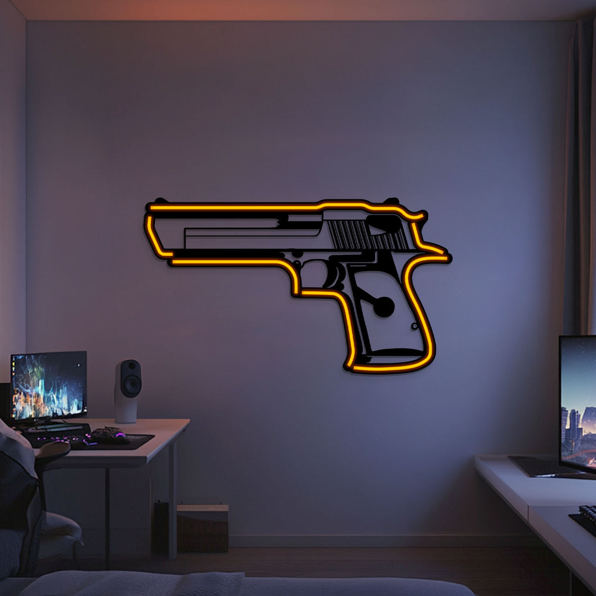 Desert Eagle Metal Neon Weapon Wall Art - NCN0066