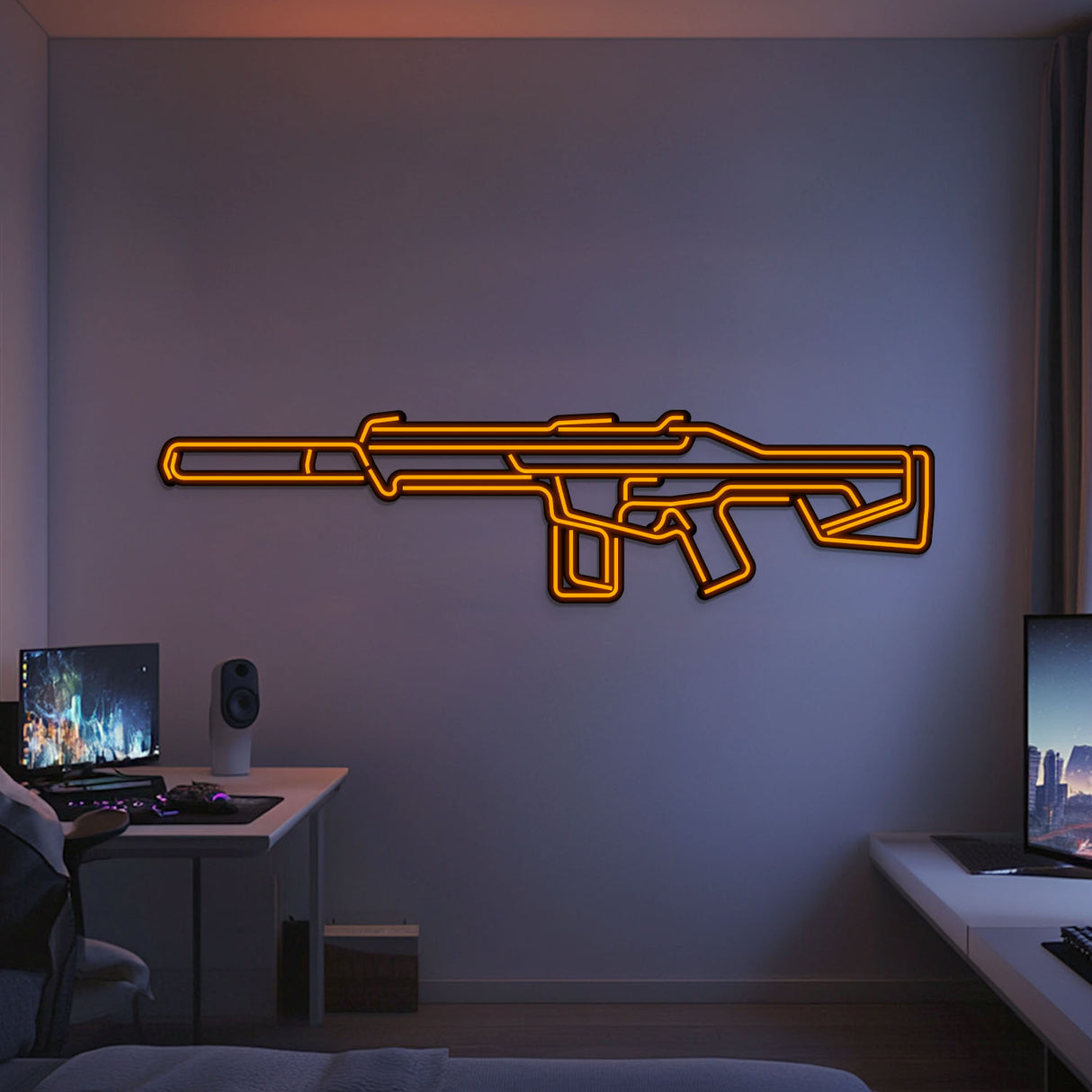 Phantom Metal Neon Weapon Wall Art - NCN0070