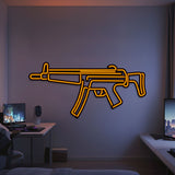MP5 Metal Neon Weapon Wall Art - NCN0067