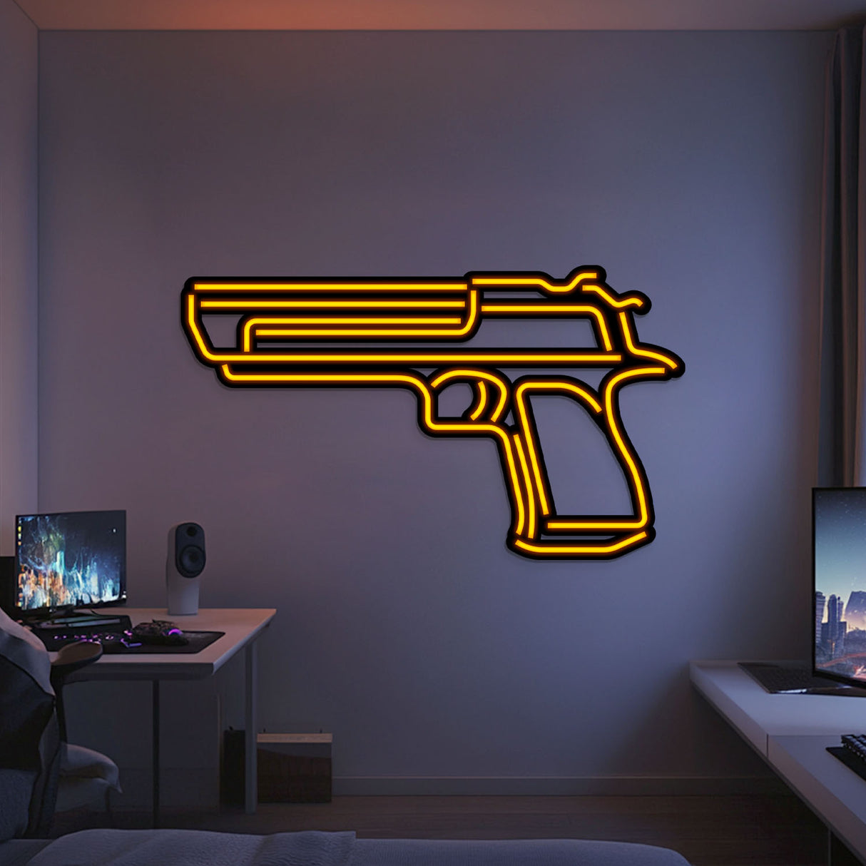 Desert Eagle Metal Neon Weapon Wall Art - NCN0066