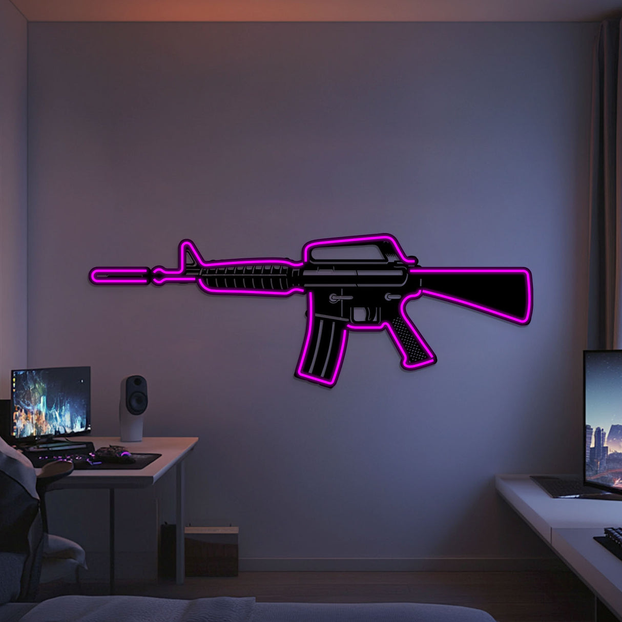 M4A1 Metal Neon Weapon Wall Art - NCN0062