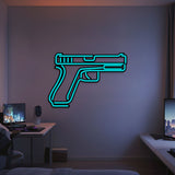 Glock Metal Neon Weapon Wall Art - NCN0065