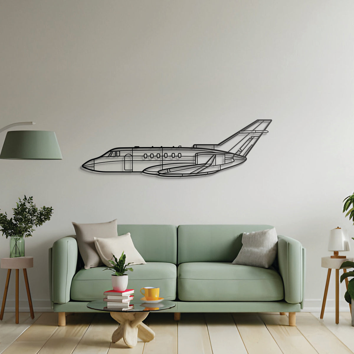 800XP jet metal wall decor – durable powdered steel silhouette that floats off wall for dimensional appeal