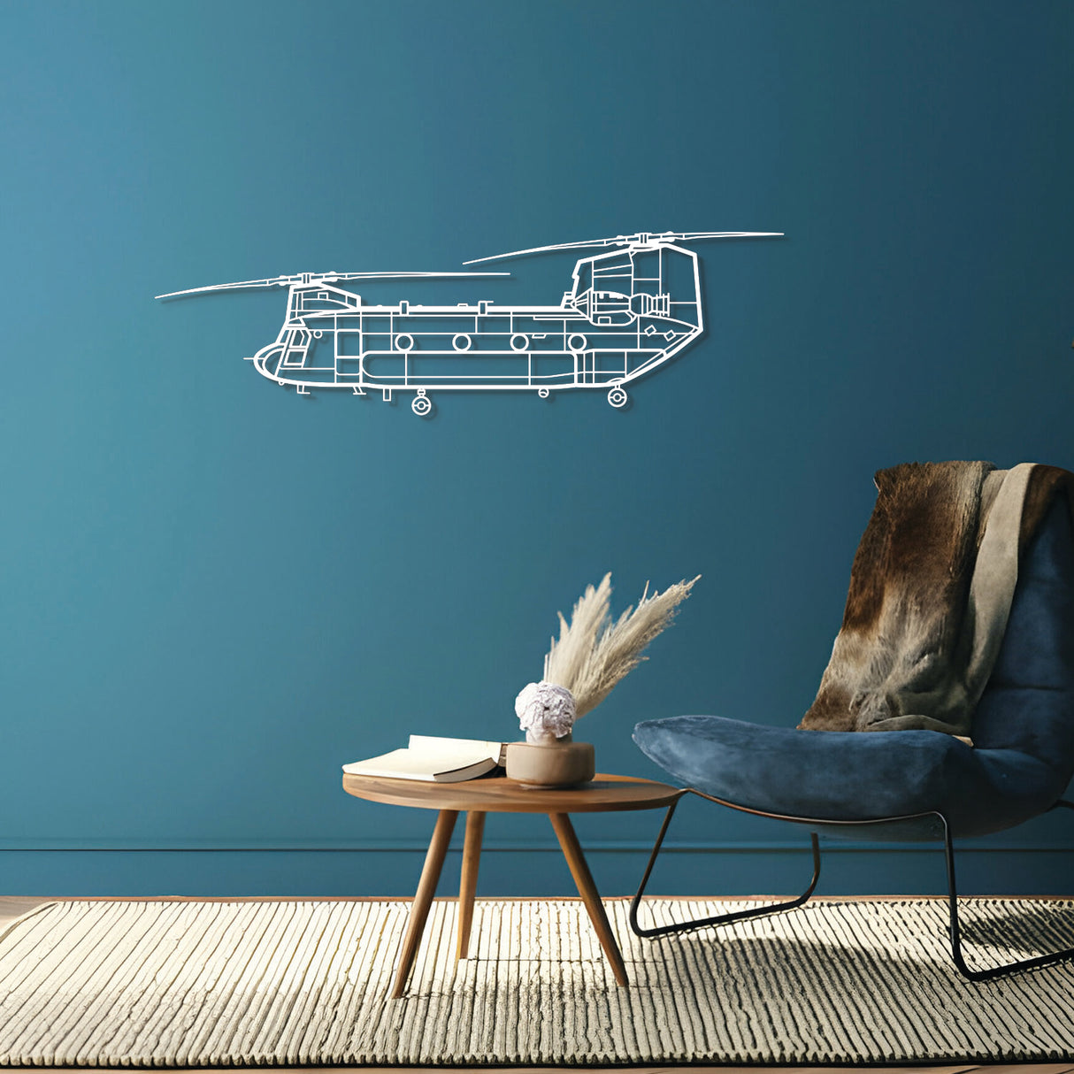 Chinook CH-47 Metal Aircraft Wall Art - NCP0047