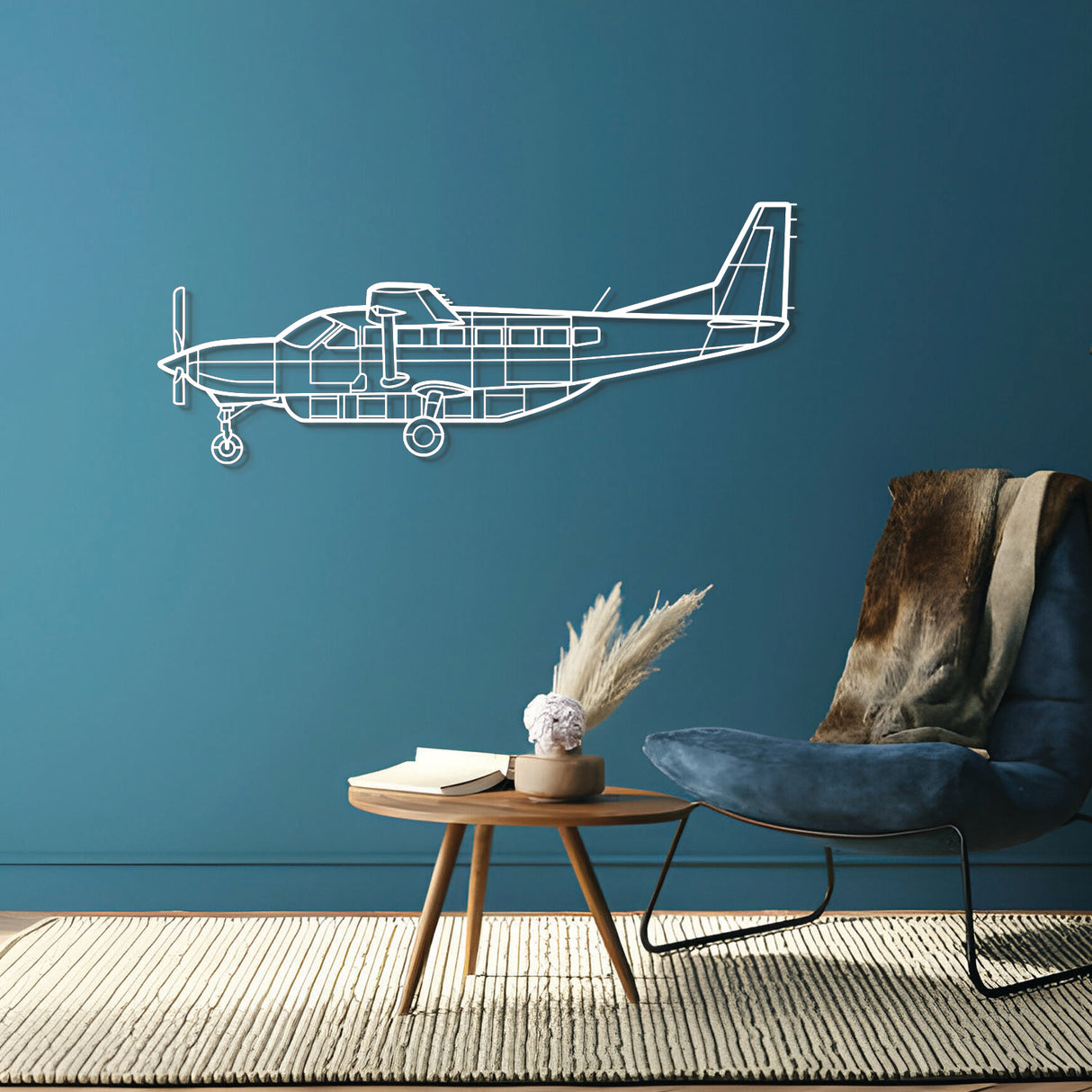 208 Caravan Metal Aircraft Wall Art - NCP0002