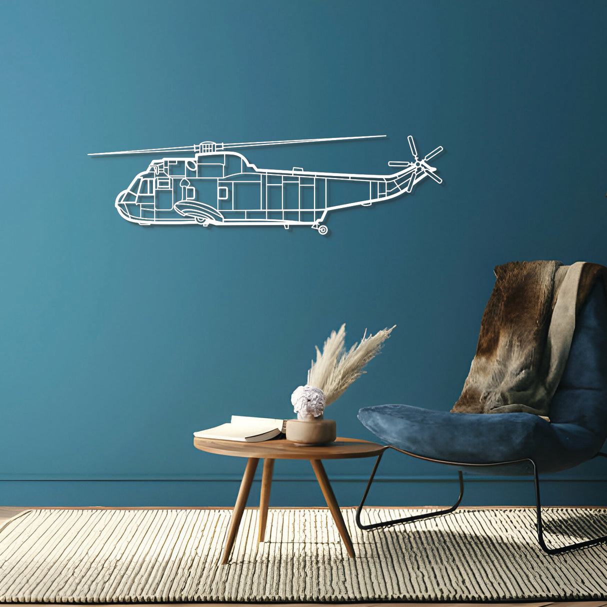 SH-3 Sea King Metal Aircraft Wall Art - NCP0125