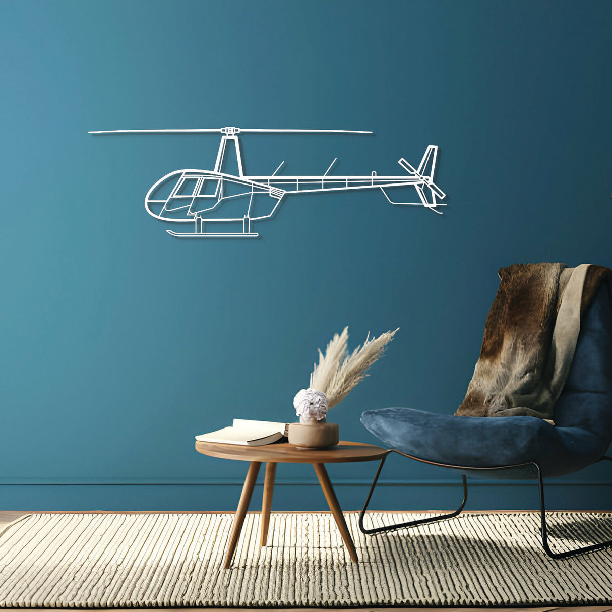 R44 Raven II Metal Aircraft Wall Art - NCP0120