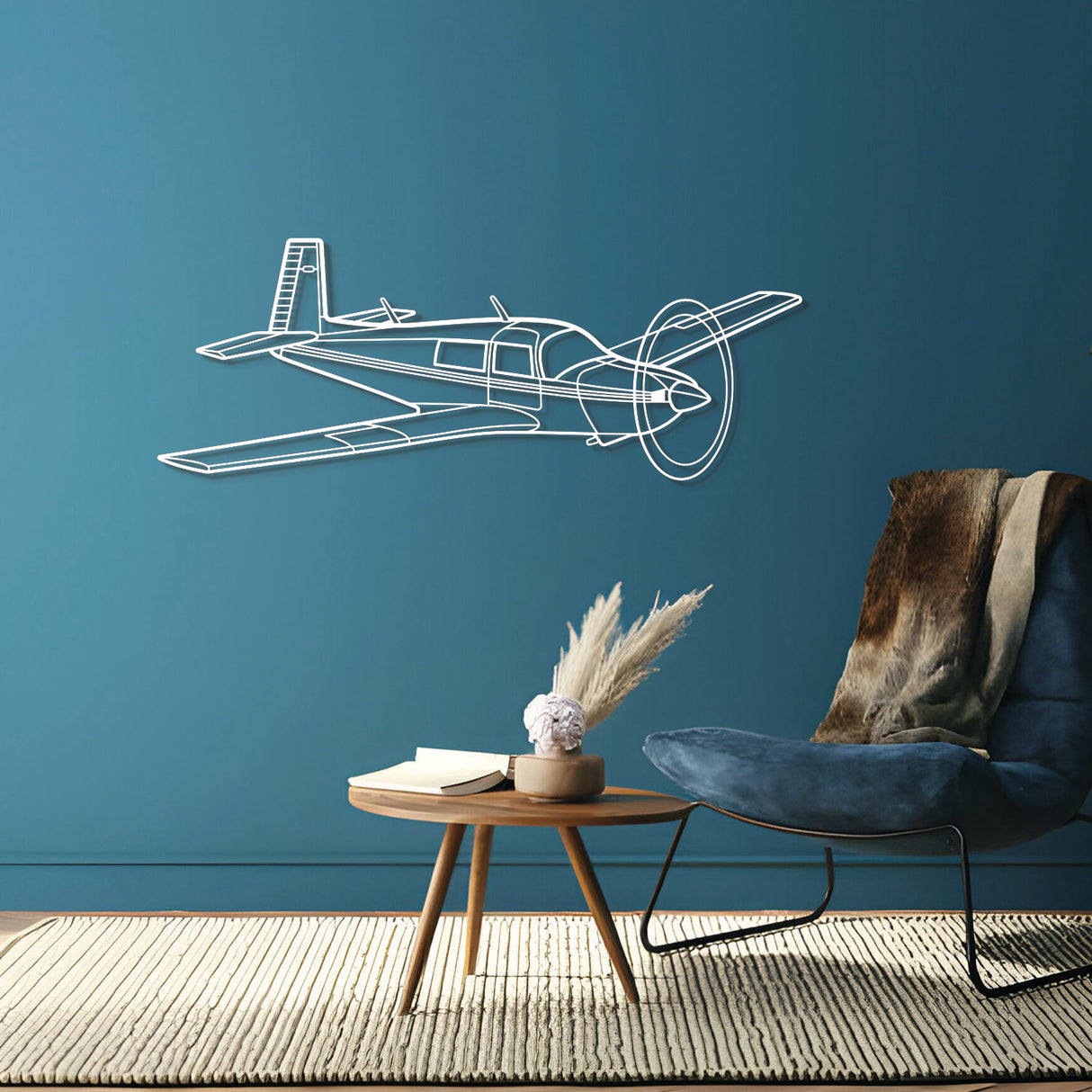 M20J Angle Metal Aircraft Wall Art - NCP0390