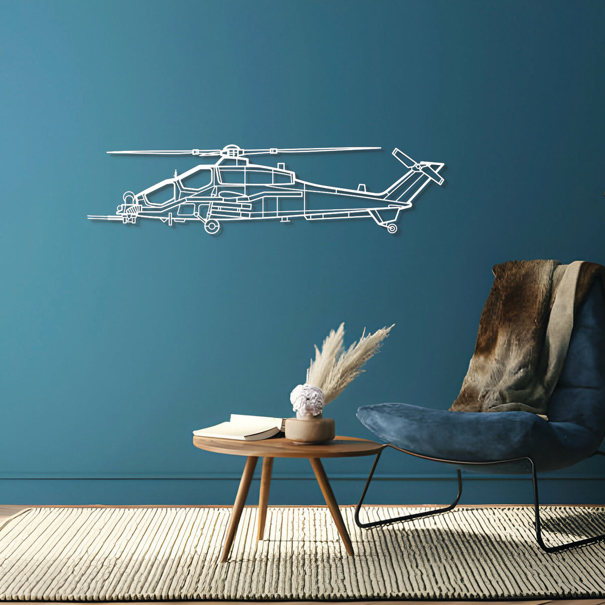 A129D Mangusta Metal Aircraft Wall Art - NCP0310