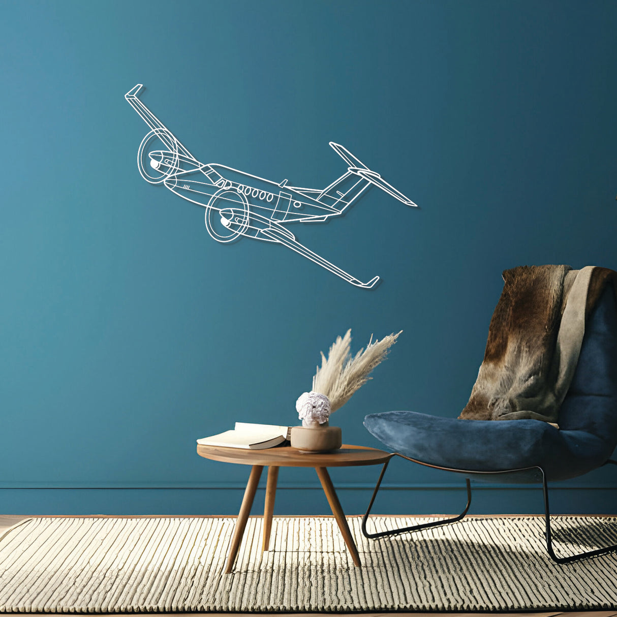 King Air 300 Angle Metal Aircraft Wall Art - NCP0387