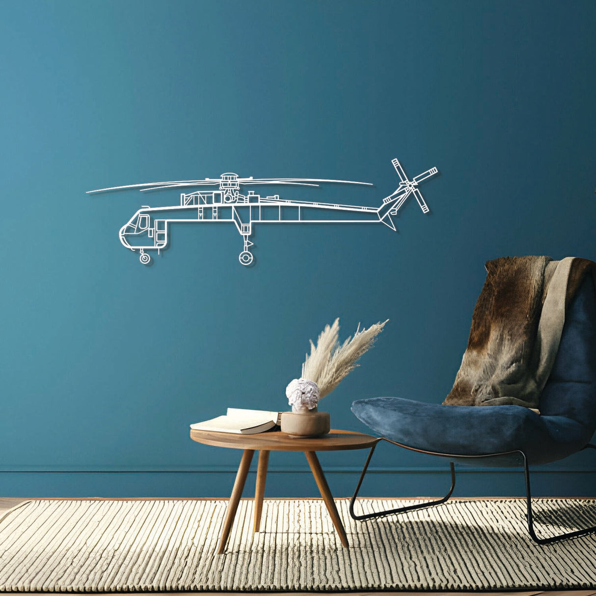 S-64 Skycrane Metal Aircraft Wall Art - NCP0491