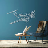 King Air F90 Angle Metal Aircraft Wall Art - NCP0388