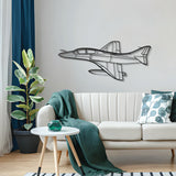 TA‑4J Skyhawk advanced jet trainer wall art, textured matte steel, perfect gift for aviation enthusiasts