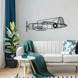 F4U Corsair warbird wall art – black steel silhouette with floating 3D shadow design, ideal for avgeeks