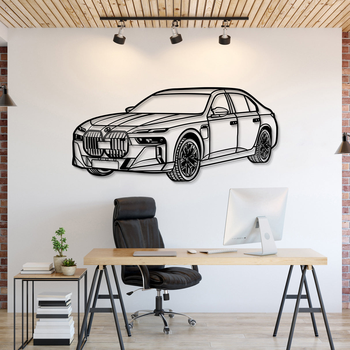 M760 XDrive Limousine Perspective Metal Car Wall Art - NC1244