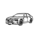 M760 XDrive Limousine Perspective Metal Car Wall Art - NC1244