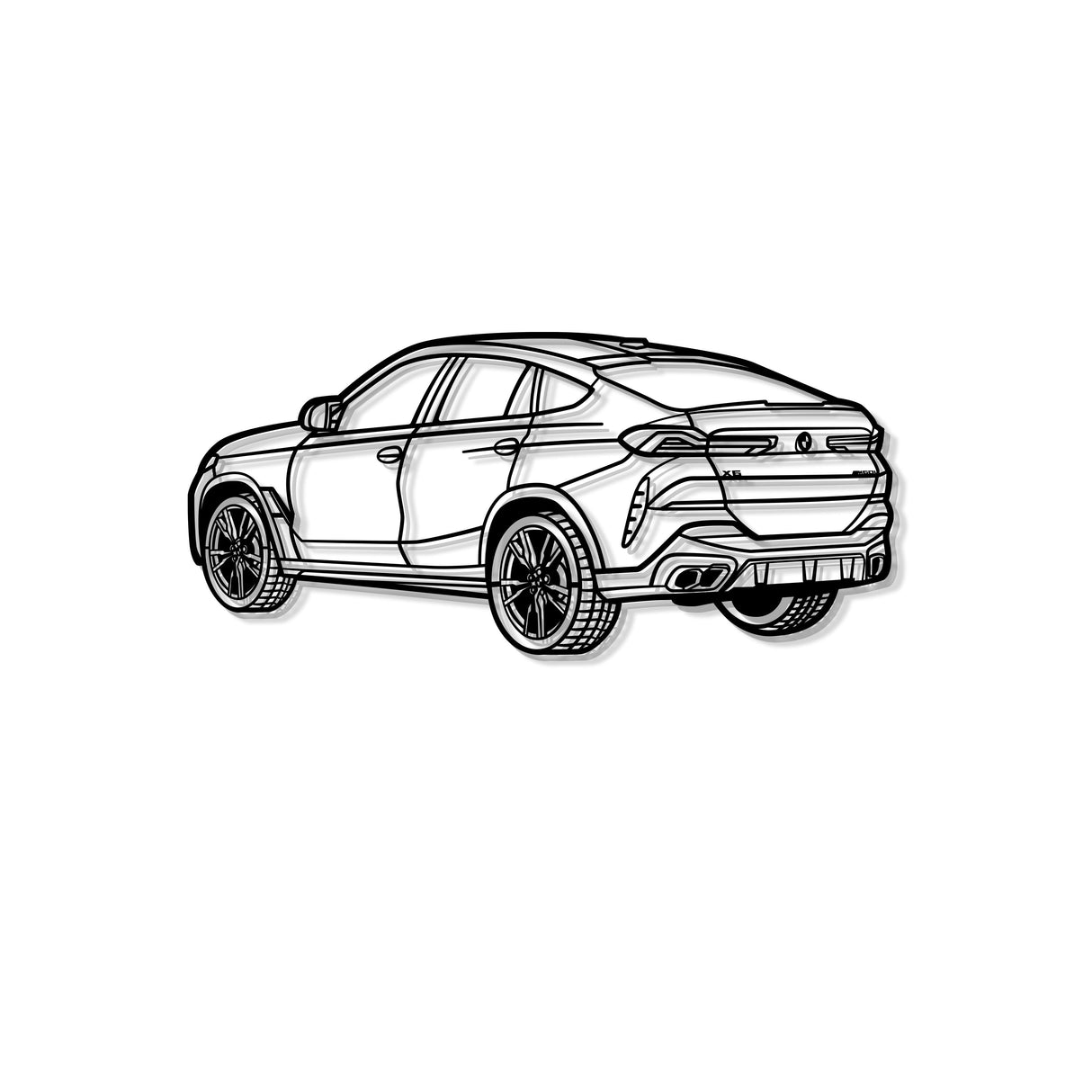 X6 Perspective Metal Car Wall Art - NC1245