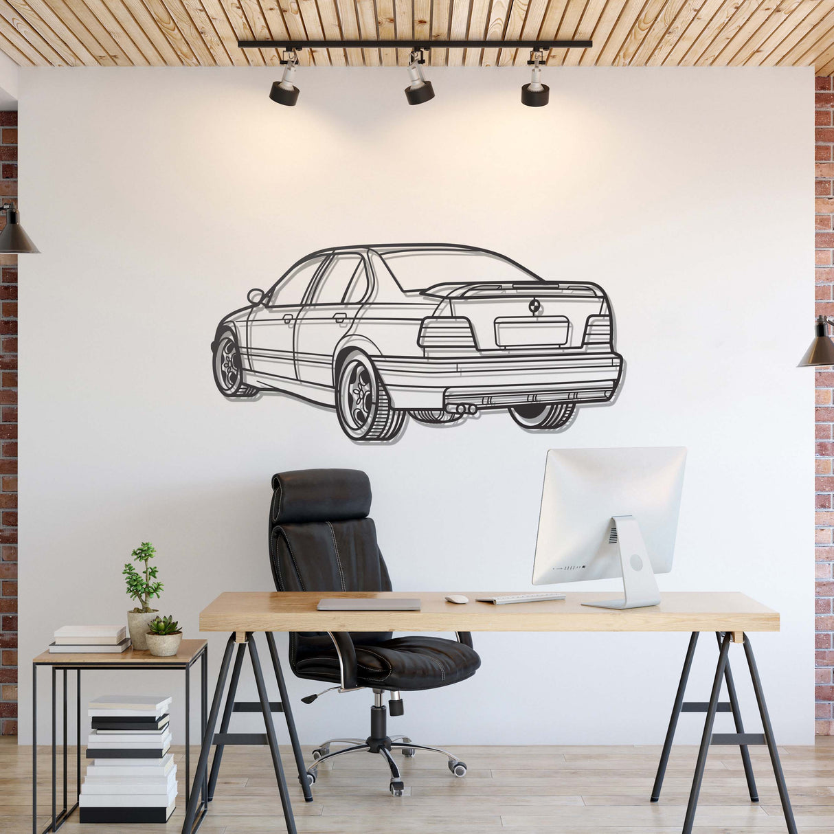 E36 M3 Back View Perspective Metal Car Wall Art - NC1226