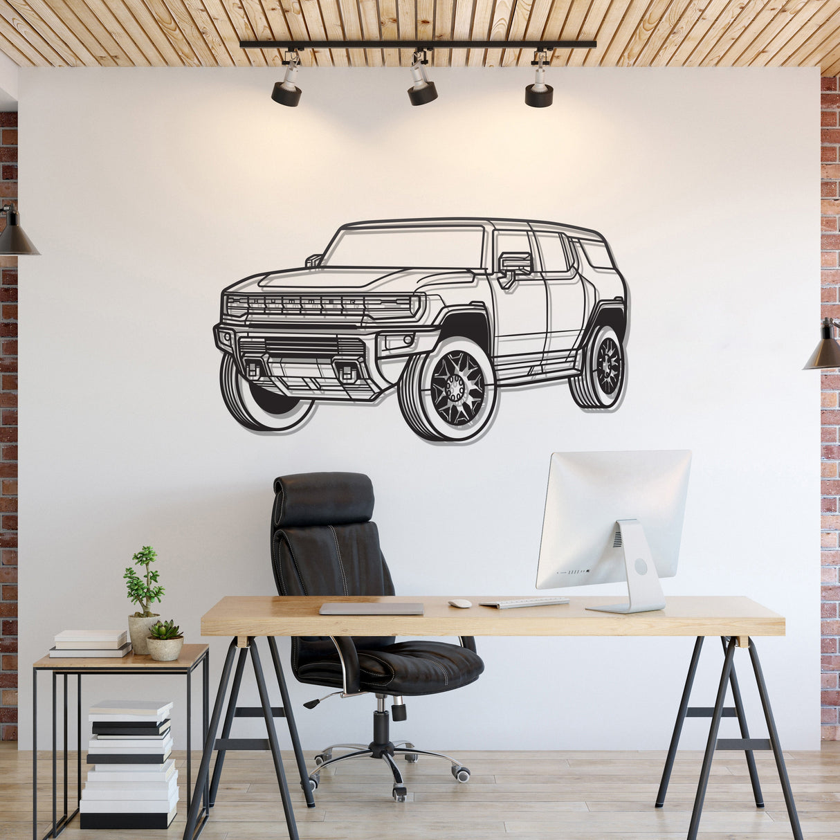 Hummer Perspective Metal Car Wall Art - NC1210