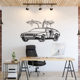 Delorean Perspective Metal Car Wall Art - NC1218