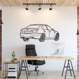 E60 Back View Perspective Metal Car Wall Art - NC1228