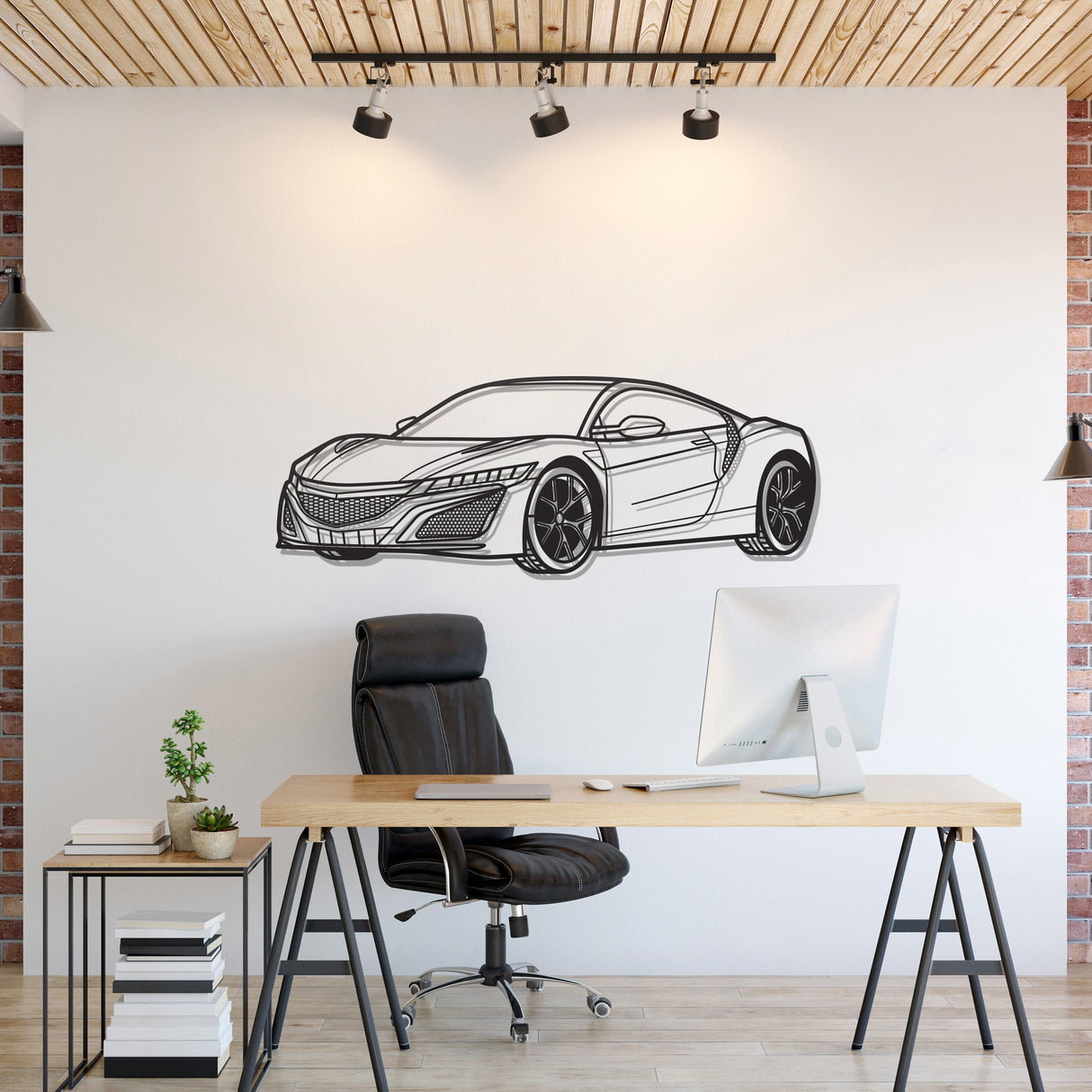 2017 NSX Perspective Metal Car Wall Art - NC1213