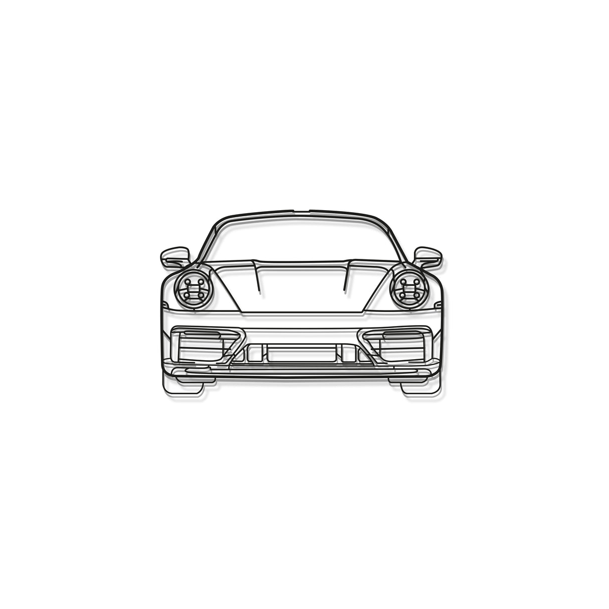 911 Model 992 Front View Metal Car Wall Art - NC0865