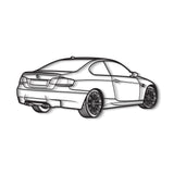 E92 Back Perspective Metal Car Wall Art - NC1300