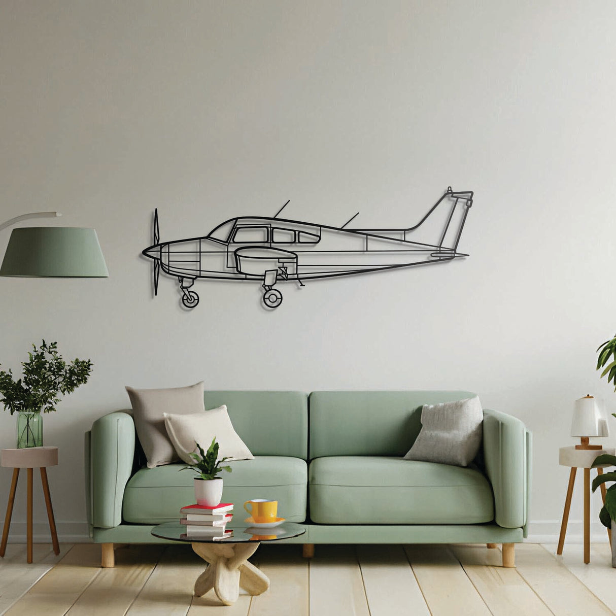 Aviation décor highlight: A23‑24 Musketeer laser‑cut steel wall art with matte finish and elevation screws for avgeek spaces