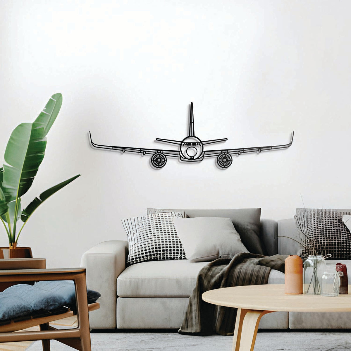 Ready‑to‑hang A320‑Neo Front airplane wall decor, textured dyed steel—perfect aviation enthusiast gift