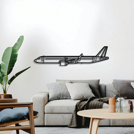 Navigate Craft A321‑251NX décor, ready‑to‑hang with elevation spacers, ideal avgeek gift for aviation lovers
