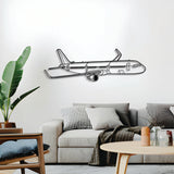 Modern Airbus A321 Neo silhouette in metal – elevation screws lift the piece 1 cm from wall for 3D effect