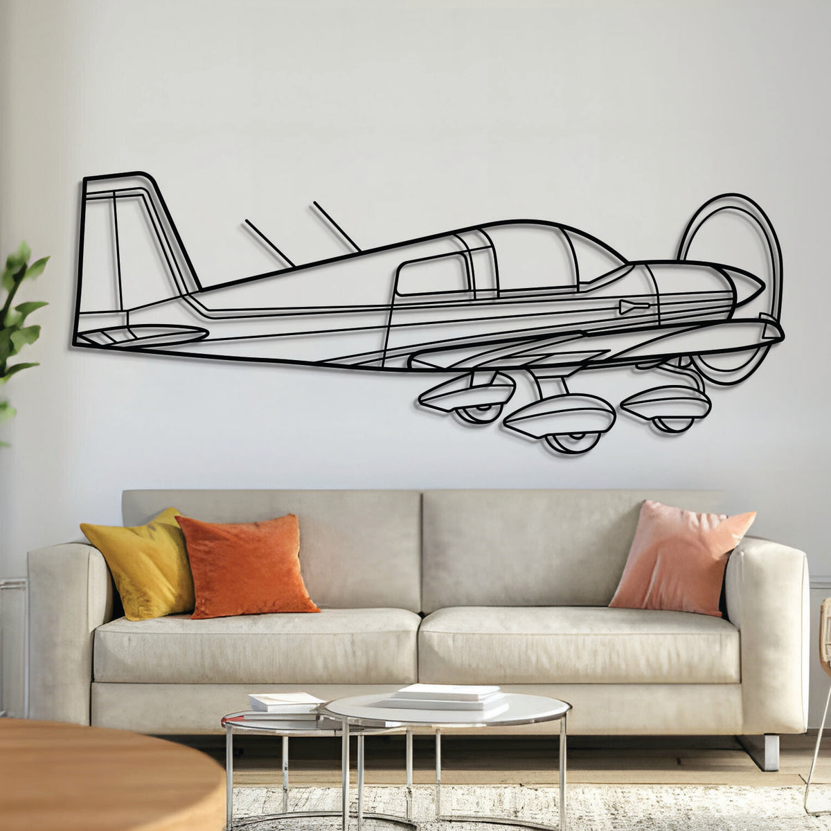 AA‑1 Lynx back angle metal aircraft wall art, laser‑cut 2 mm steel with matte powder coat and floating 3D effect