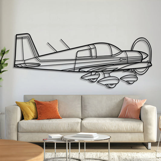 AA‑1 Lynx back angle metal aircraft wall art, laser‑cut 2 mm steel with matte powder coat and floating 3D effect