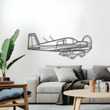 AA‑1 Lynx wall décor, textured matte steel elevated 1 cm for sleek floating aviation design