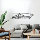 A129D Mangusta wall décor – elevated 1 cm off the wall using spacers for a bold 3D shadow effect highlighting its angular armored fuselage