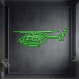 EC145 neon wall art, sleek aviation décor perfect for hangars, offices, or contemporary living spaces
