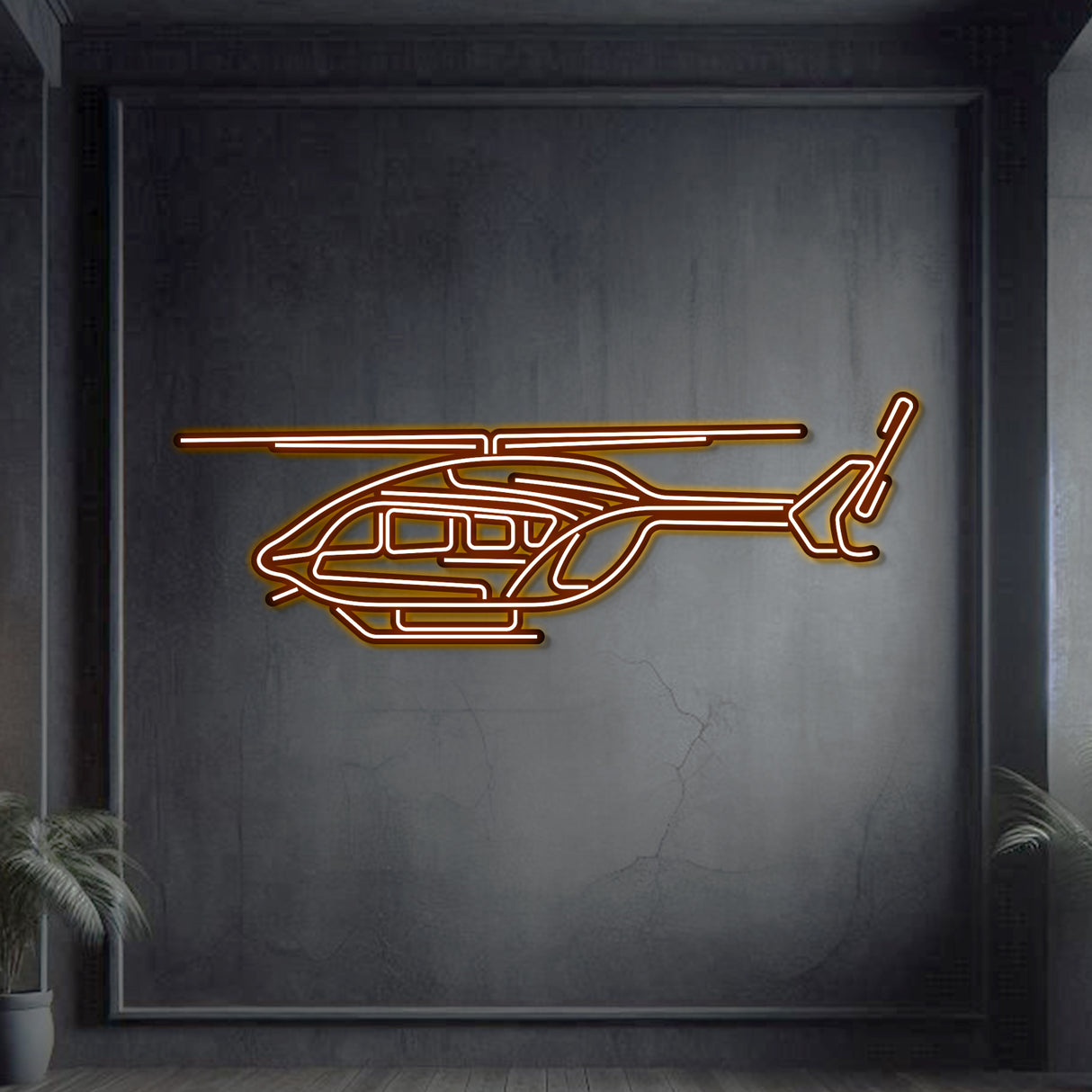 Navigate Craft EC145 décor, ready‑to‑hang with neon accent, ideal avgeek gift for medevac, EMS, and regional aviation fans