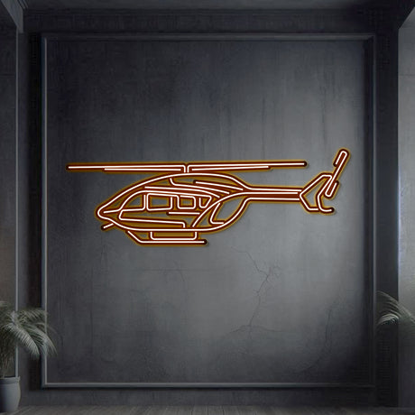 Navigate Craft EC145 décor, ready‑to‑hang with neon accent, ideal avgeek gift for medevac, EMS, and regional aviation fans